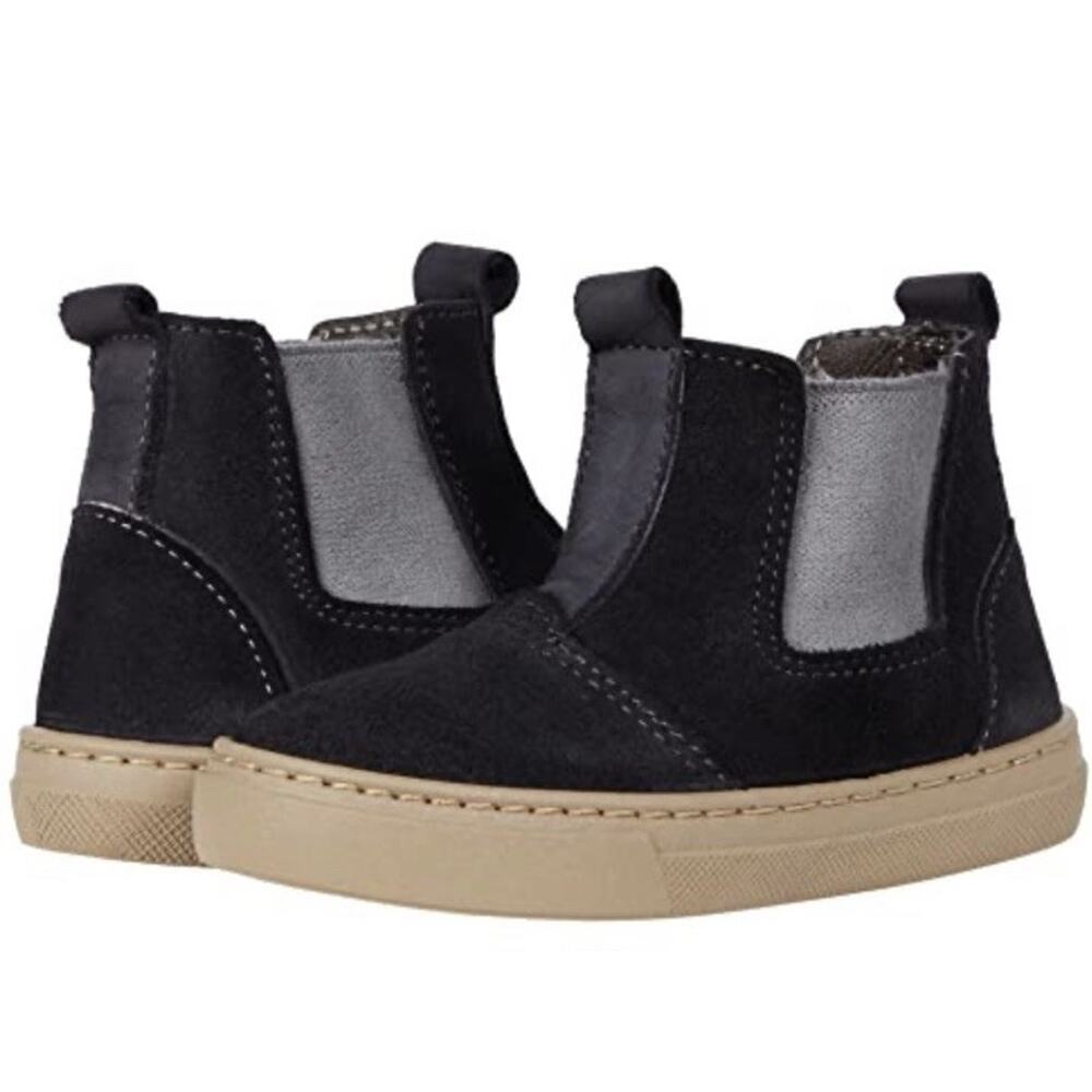 Cienta Boys Suede Slip-On Boots Black Little Kids Sz 11 NIB NEW